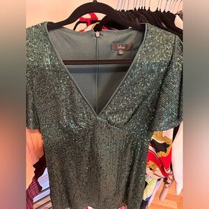 NMT Lulus emerald green sequins cocktail dress.